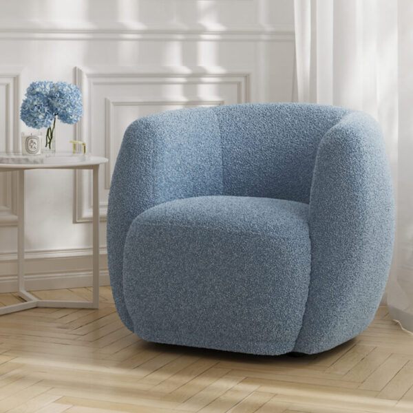 Cardiff Fabric Tub Chair In Bluebell