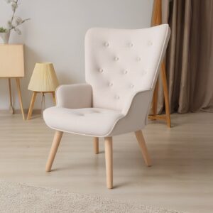 Retro Tufted Wingback Accent Chair Velvet Fabric