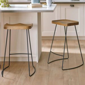 Temecula Light Brown Wooden Bar Stools – Pair