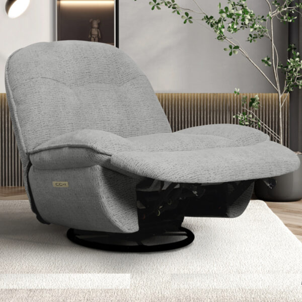 Thorndale Fabric Electric Recliner Chair In Dark Grey